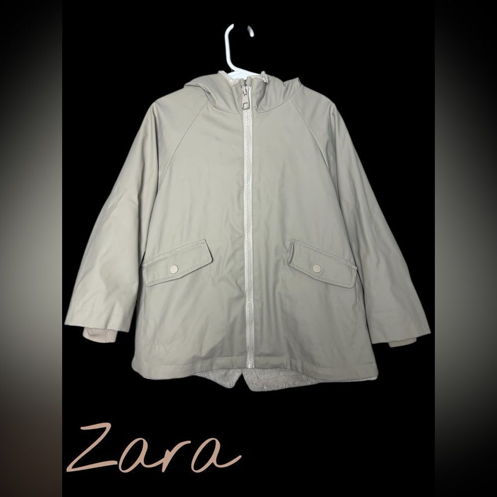 Zara Girls Light Tan Raincoat 4/5